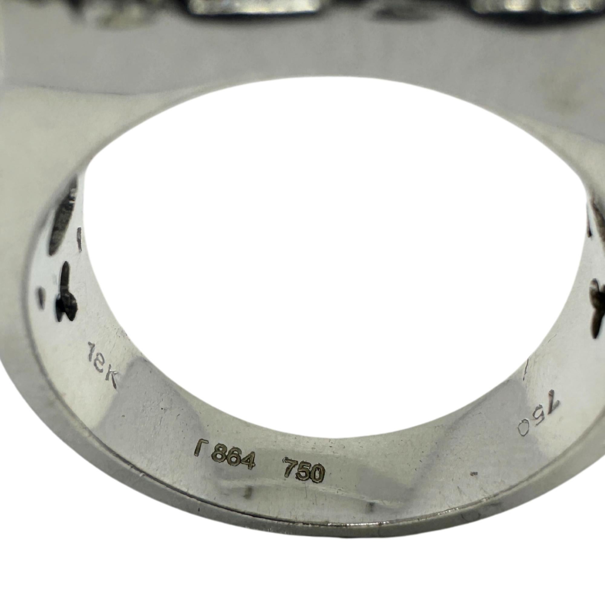 Anello con diamante taglio principessa in oro bianco 18 carati in vendita 4