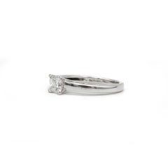 18K White Gold Princess-Cut Diamond Solitaire Ring, 0.50 ct F VS
