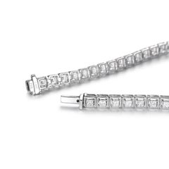 18K Gold Princess Diamond Tennis Bracelet – 2.14 Carats with Twisted-Bead Edge