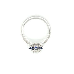 18k White Gold Princess‑Cut Sri Lankan Sapphire Cts 0.43 South African Diamond