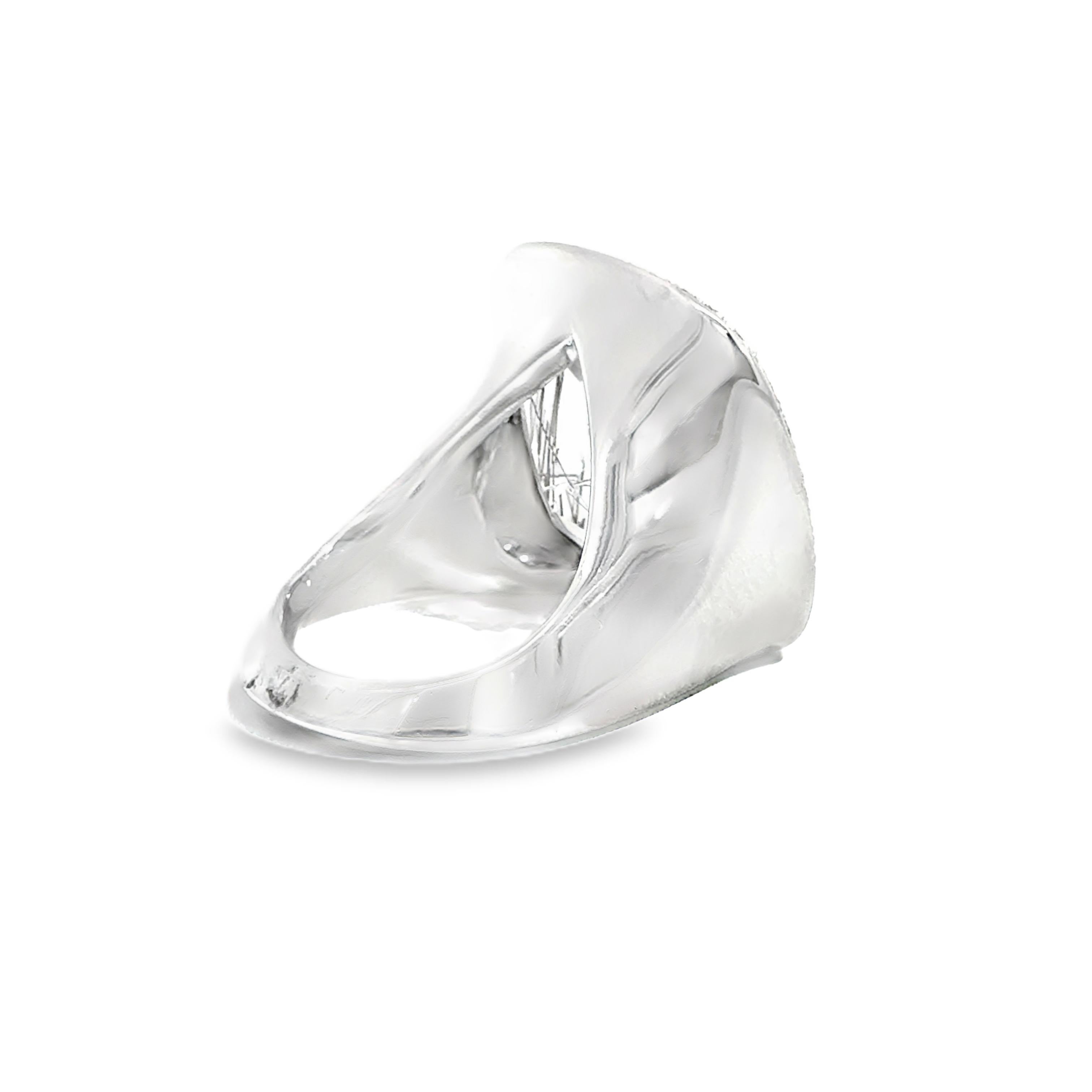 18K Weißgold Quarz und Diamant Statement Ring im Angebot 1