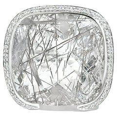 18K Weißgold Quarz und Diamant Statement Ring 18K Weißgold Quarz und Diamant Statement Ring