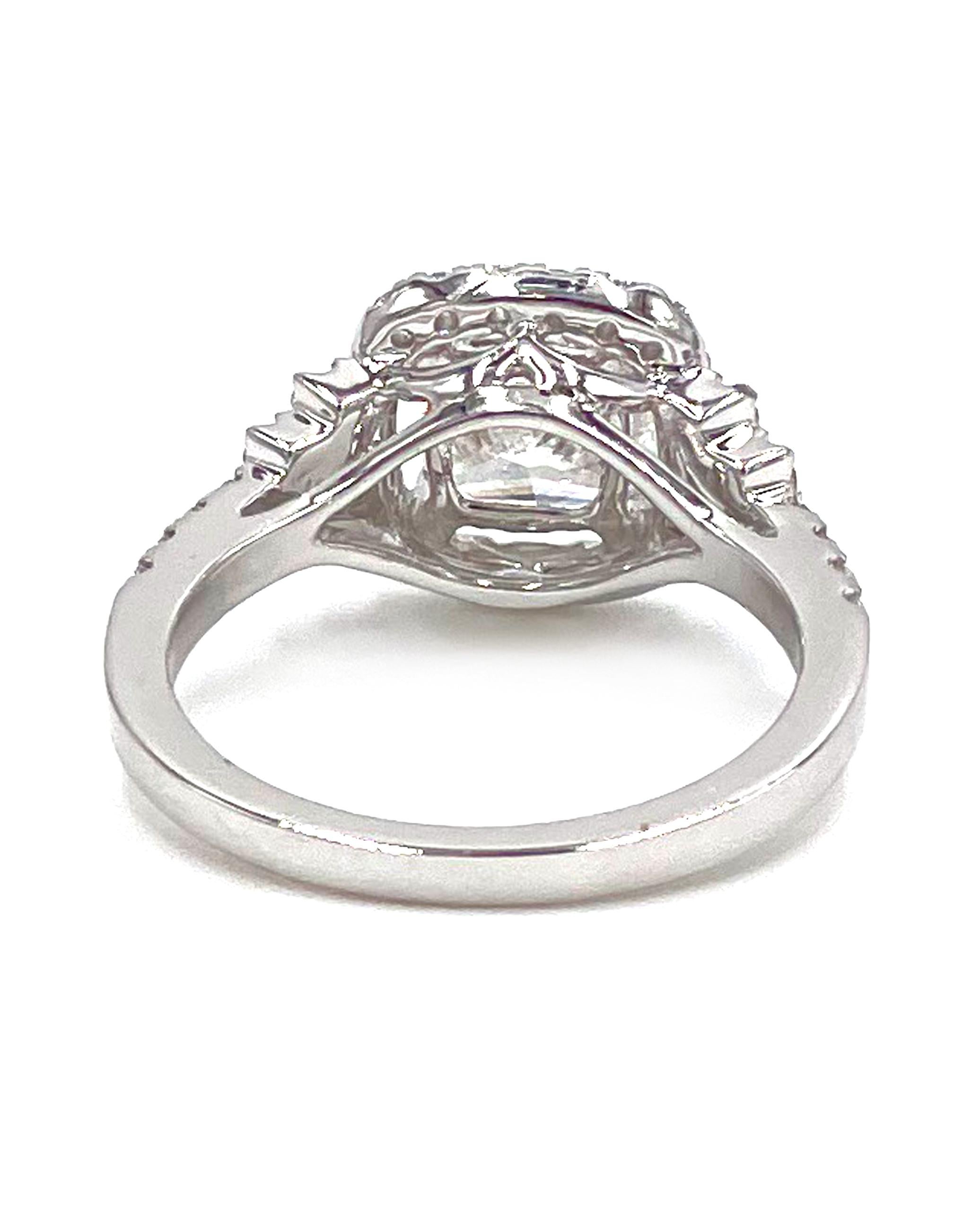 Anello di fidanzamento con taglio a raggiera in oro bianco 18K, 2,03 carati, certificato GIA in vendita 1
