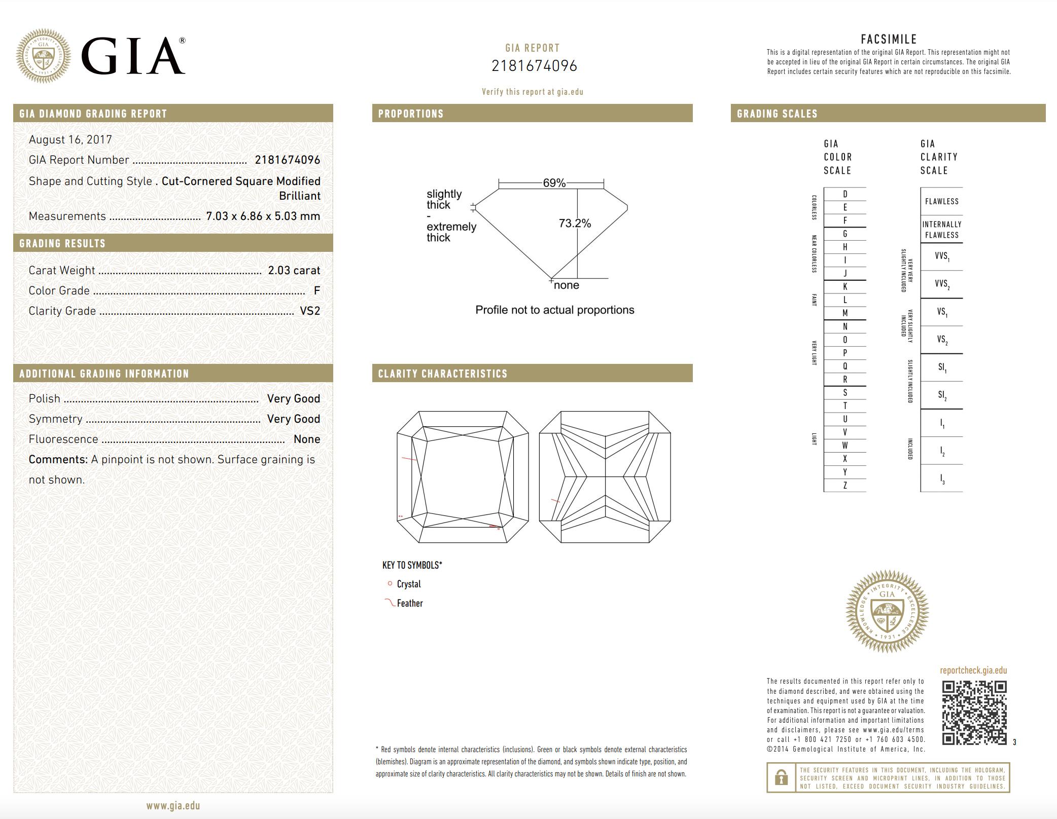 Anello di fidanzamento con taglio a raggiera in oro bianco 18K, 2,03 carati, certificato GIA in vendita 2