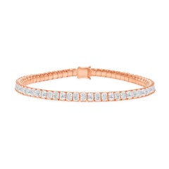 18k White Gold Radiant Diamond Tennis Bracelet, F Color Vs, Natural Earth Mined