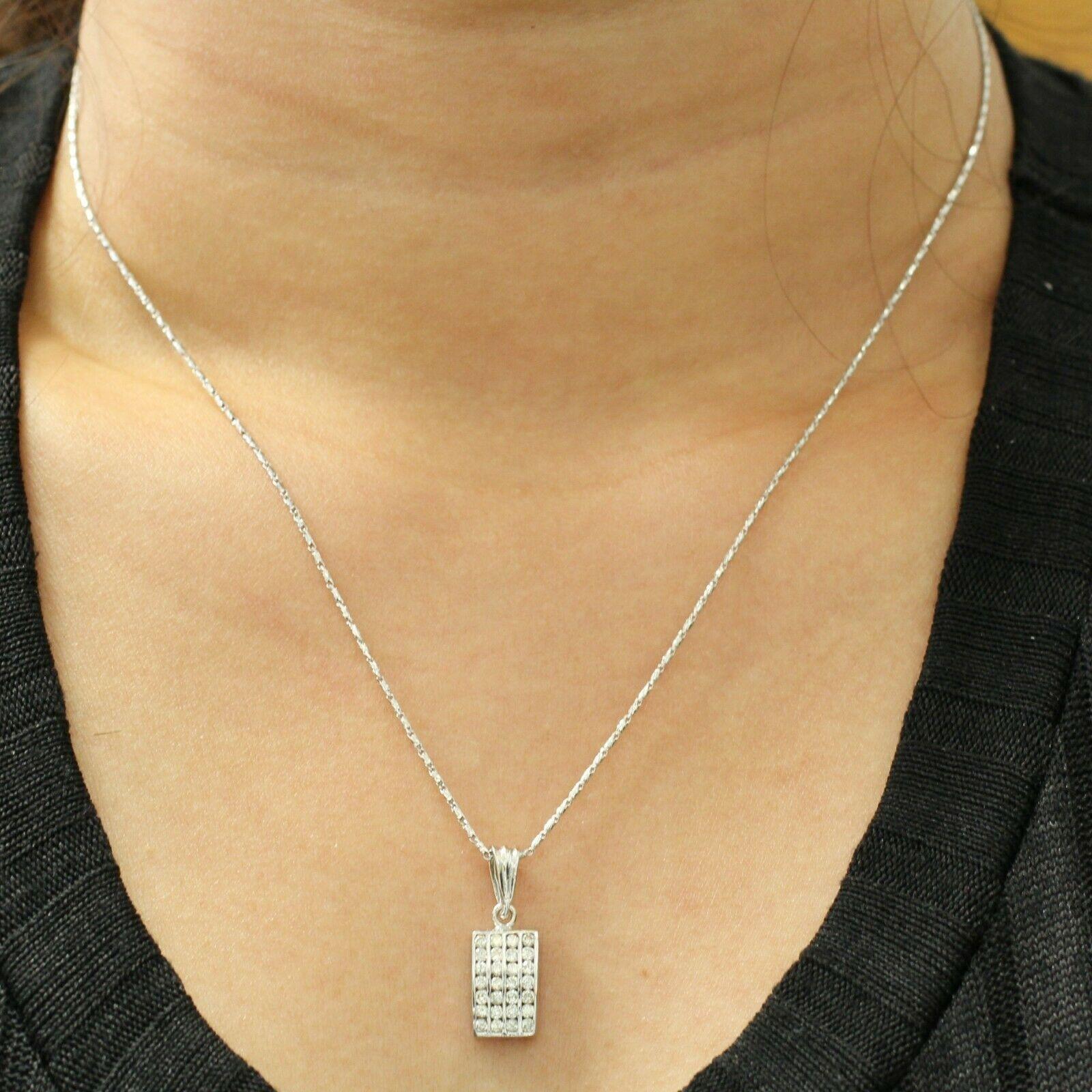 rectangle diamond pendant