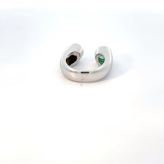 18k White Gold Ring 0.47ct Emerald 0.50ct Brown Diamond