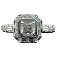 Anello in oro bianco 18K / 2ct circa di diamanti