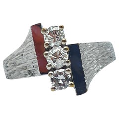 Anillo de oro blanco de 18 quilates, diamantes de 0,50 quilates