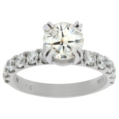 18k White Gold Ring, GIA Certified Round Brilliant Cut 1.37 Carat Diamond 18k White Gold Ring, GIA Certified Round Brilliant Cut 1.37 Carat Diamond