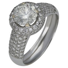 Anello in oro bianco 18K con diamanti incastonati