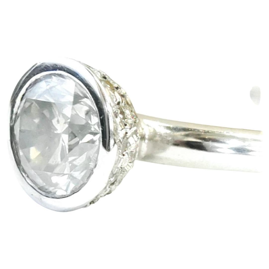 Handmade one-off design, 18K White Gold Ring, Size O, 0.8ct Diamond (certified), Micro Pave Setting

If you are looking for a bold, modern diamond ring in a design that you won't find anywhere else, then this is the ring for you!

I like my