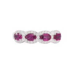 18K White Gold Ring with 0.39ct Diamond and 1.06ct Ruby