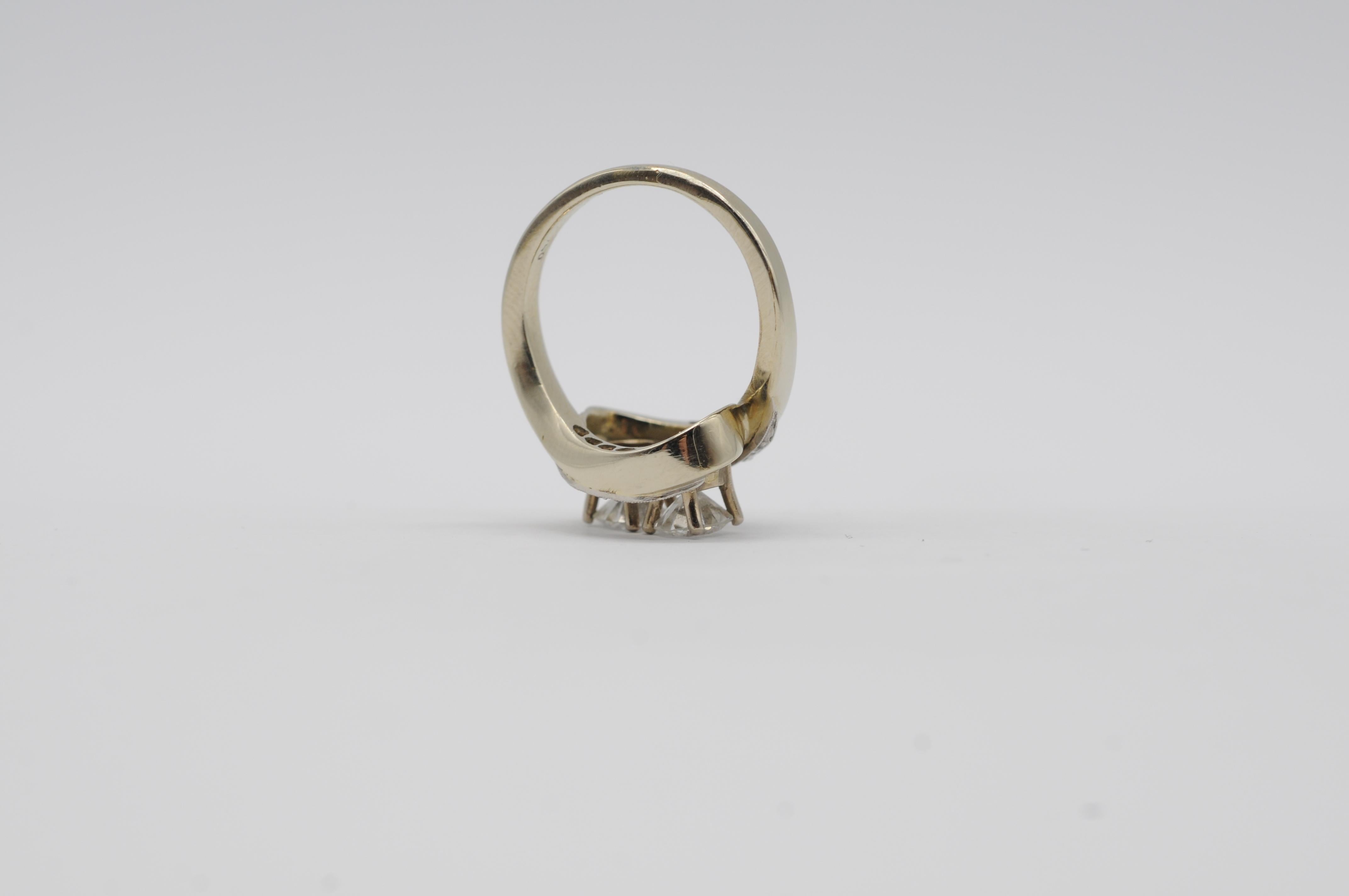 Anillo de oro blanco de 18 quilates con diamantes talla brillante total de 0,50 quilates, F-G, VVS2-VS1 en venta 8