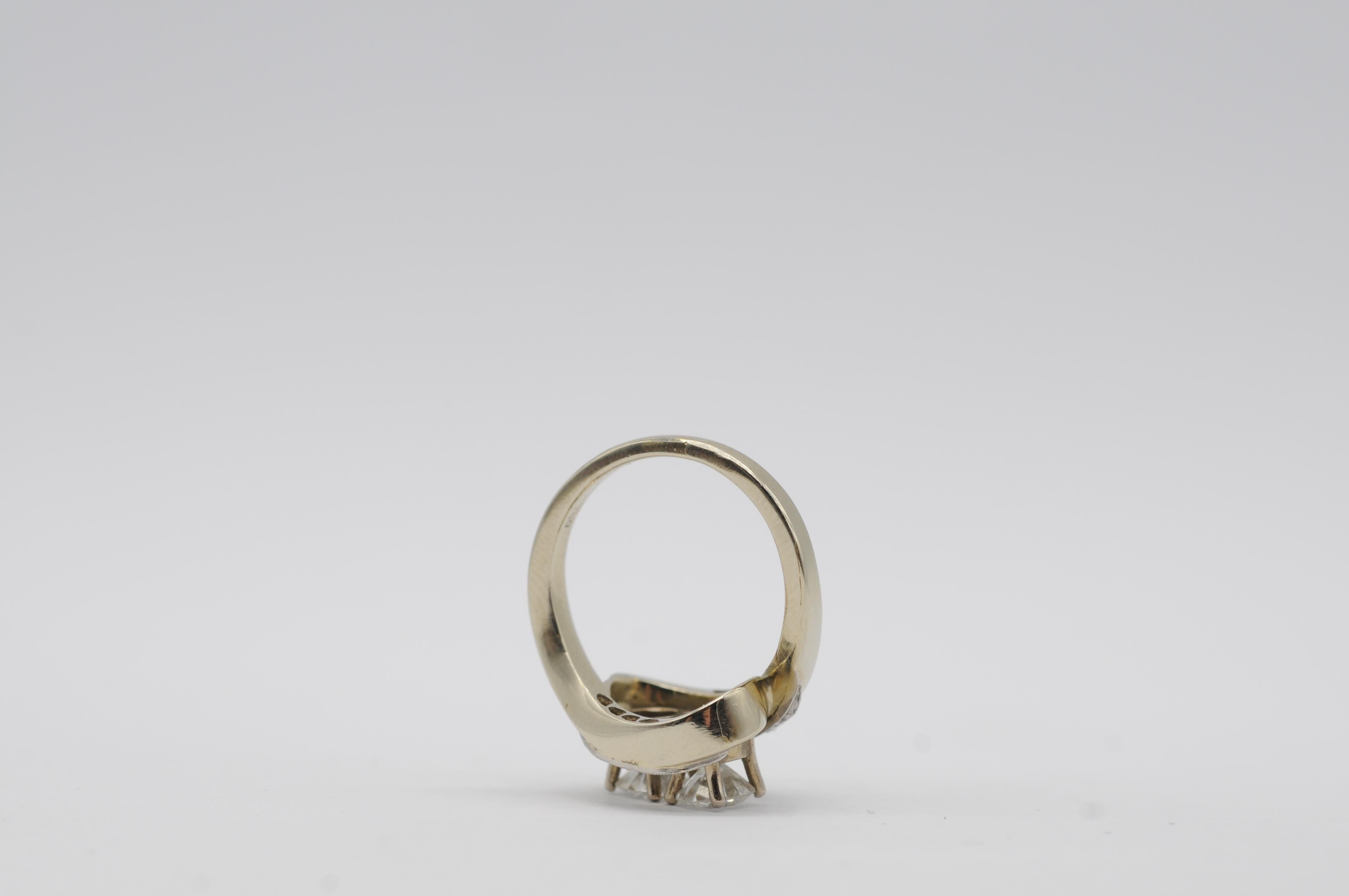 Anillo de oro blanco de 18 quilates con diamantes talla brillante total de 0,50 quilates, F-G, VVS2-VS1 en venta 10