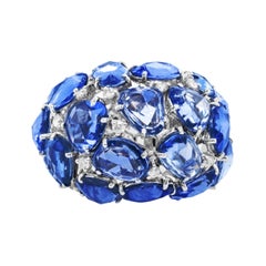 blue rose ring 18k White Gold Ring with 20.00 Cts Blue Rose Cut Sapphire
1.25 Cts of Diamonds