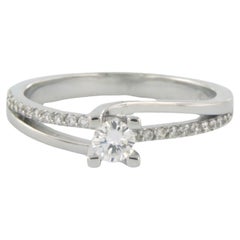 18k white gold ring with brilliant cut diamond. 0.32ct