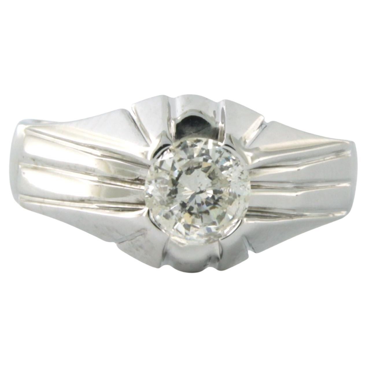 18k white gold ring with brilliant cut diamond up to 0.90ct - 7.2 grams