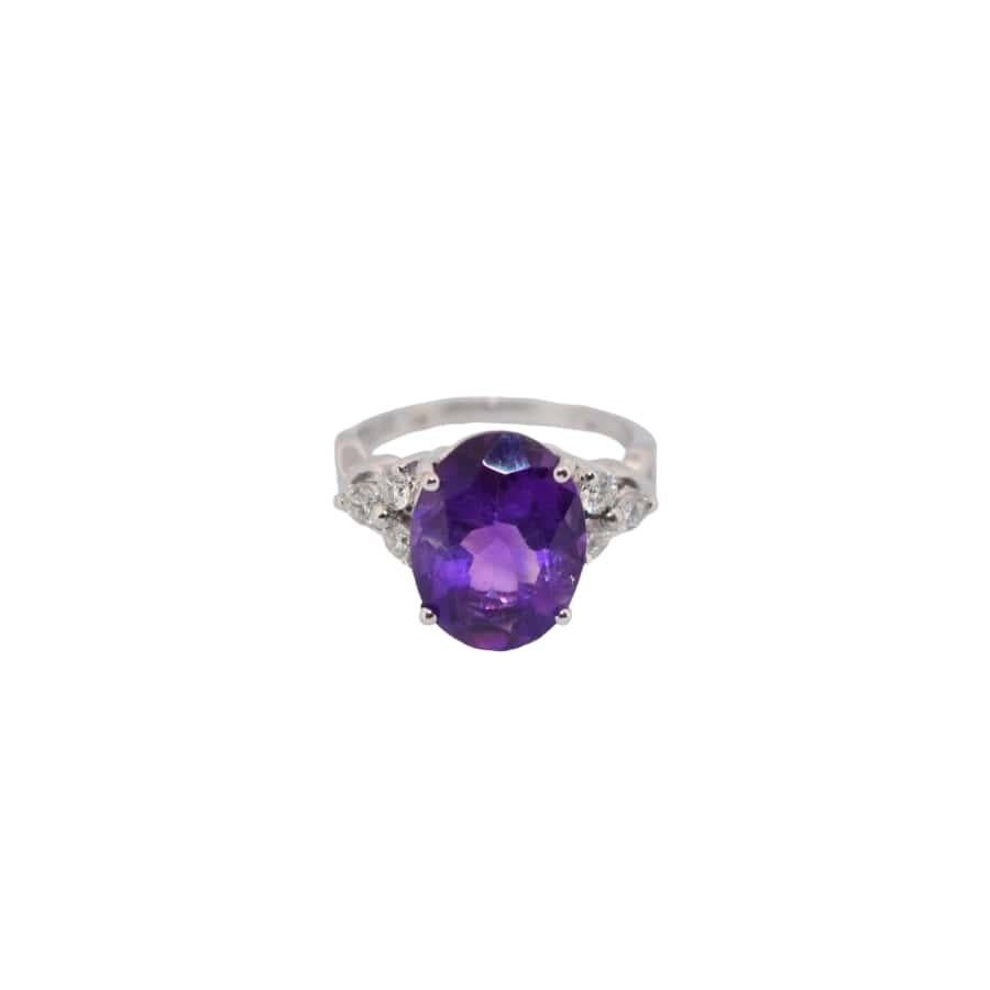 Amethyst pavé ring perfect band for celebrating February birthdays every day. Comfortable and durable, wear this stunning delicate ring alone or stacked with other beloved rings. Amethyst is believed to protect from all types of harm, and to have