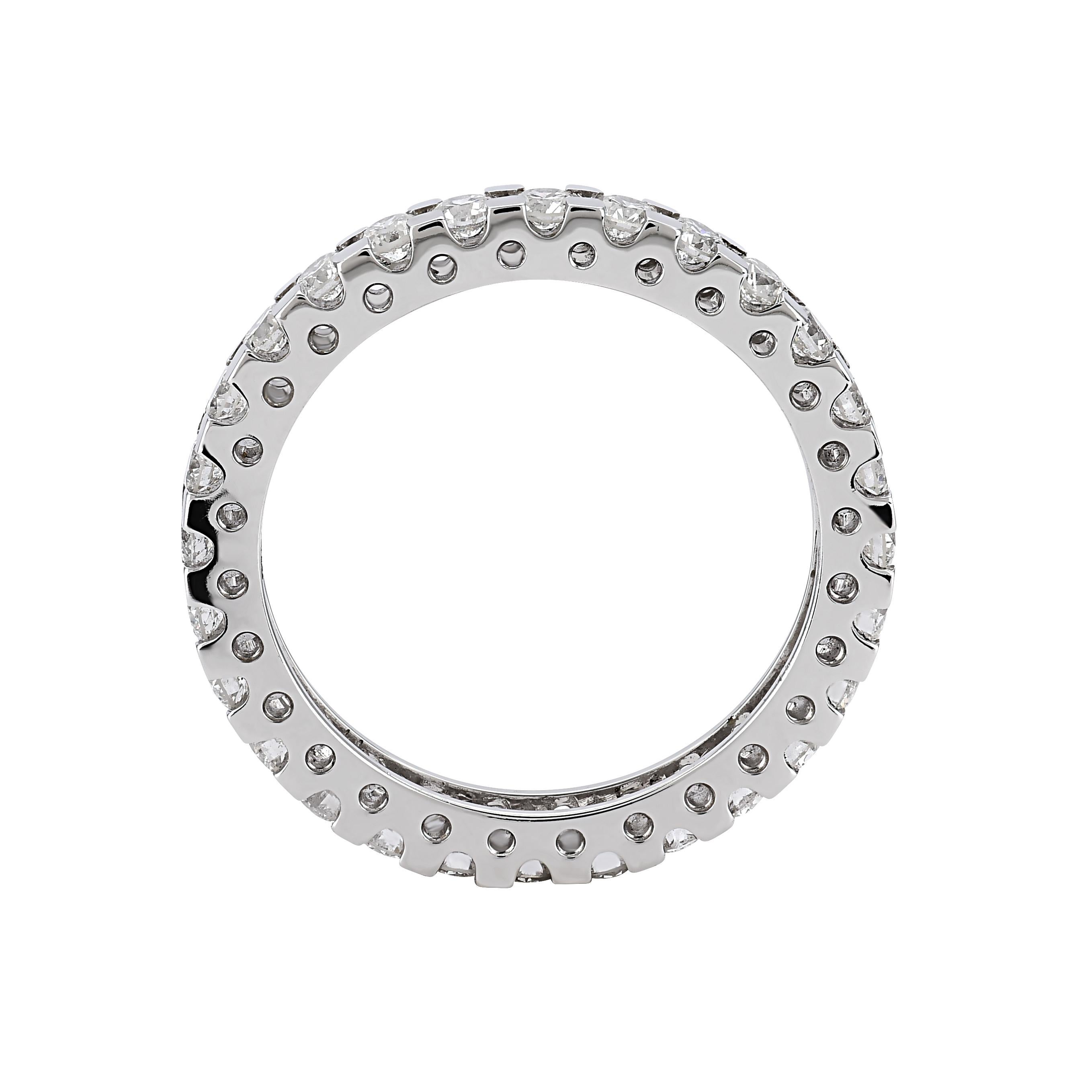 Modern 18k White Gold Ring with Diamonds For Sale