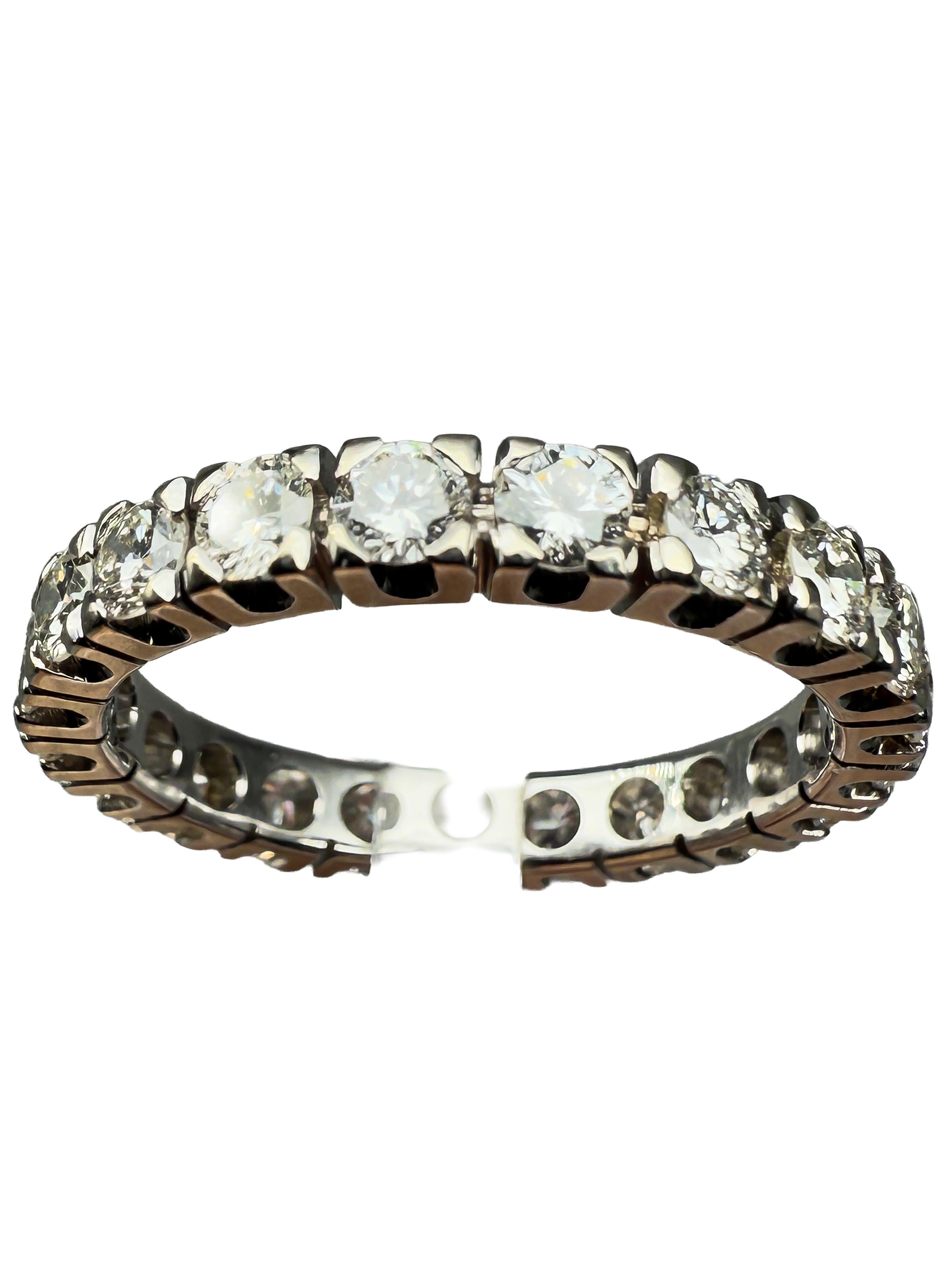 Rétro Anello in oro bianco 18 carati con diamanti in vendita