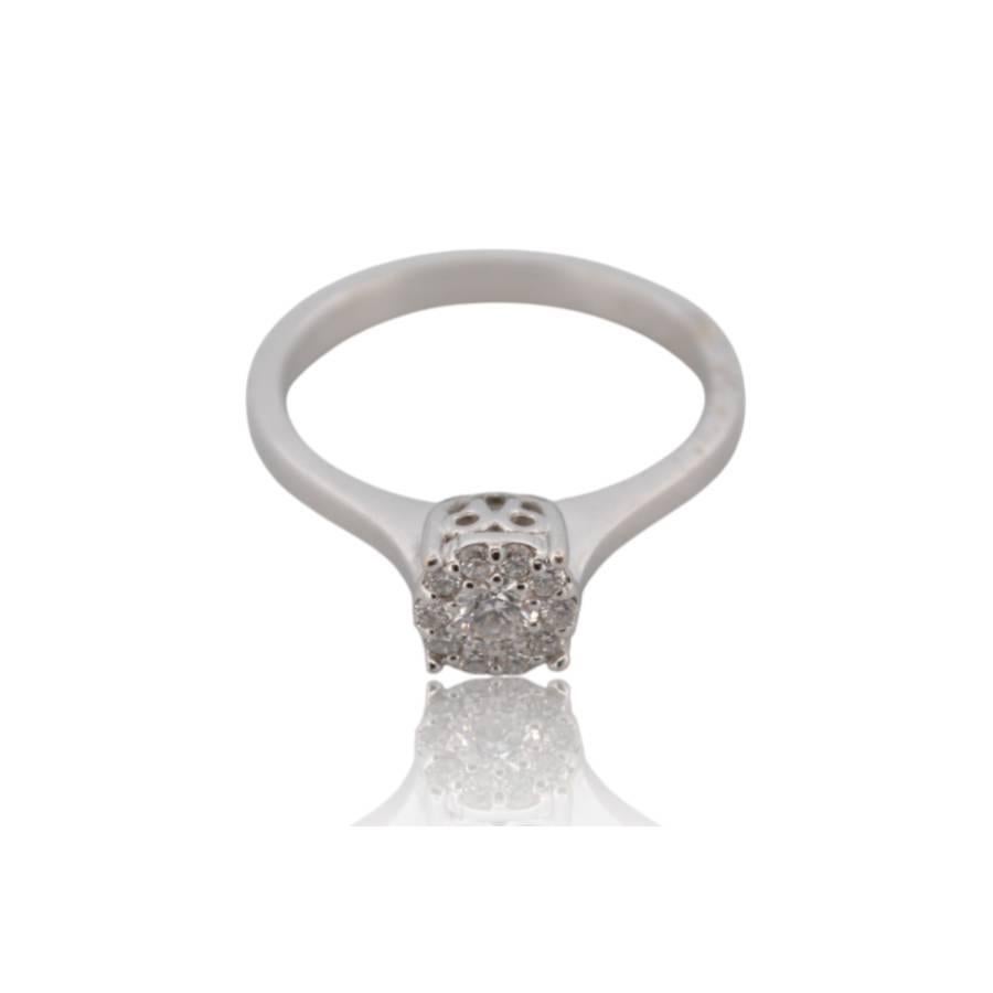 Donna Anello in oro bianco 18 carati con diamanti in vendita