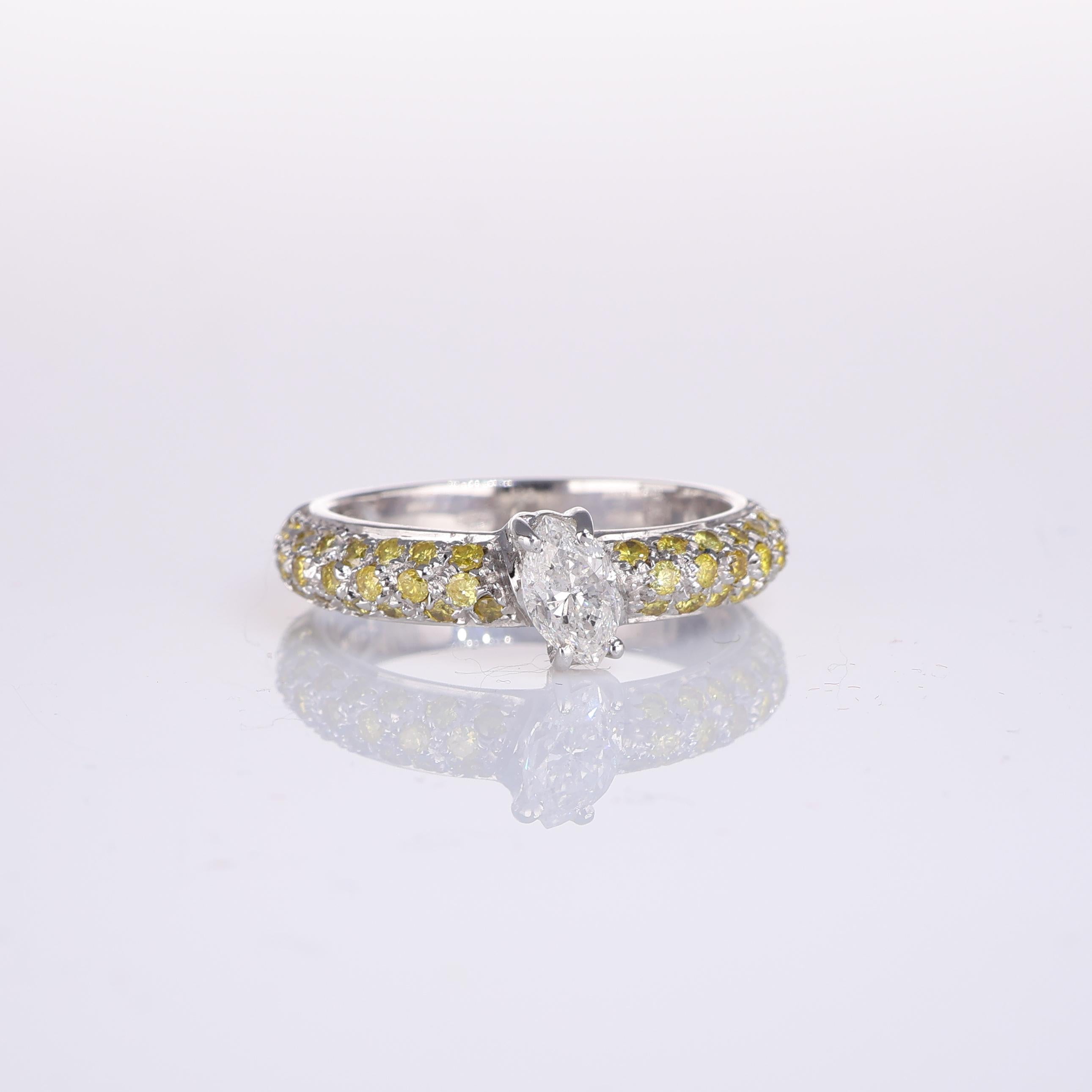 IMPORTANT NOTE:
✔ No additional costs will be added to this order.
✔ Shipping and customs duties are fully covered by us.
--------------------
Exuding elegance and sophistication, this 18K white gold ring showcases a dazzling marquise-cut diamond