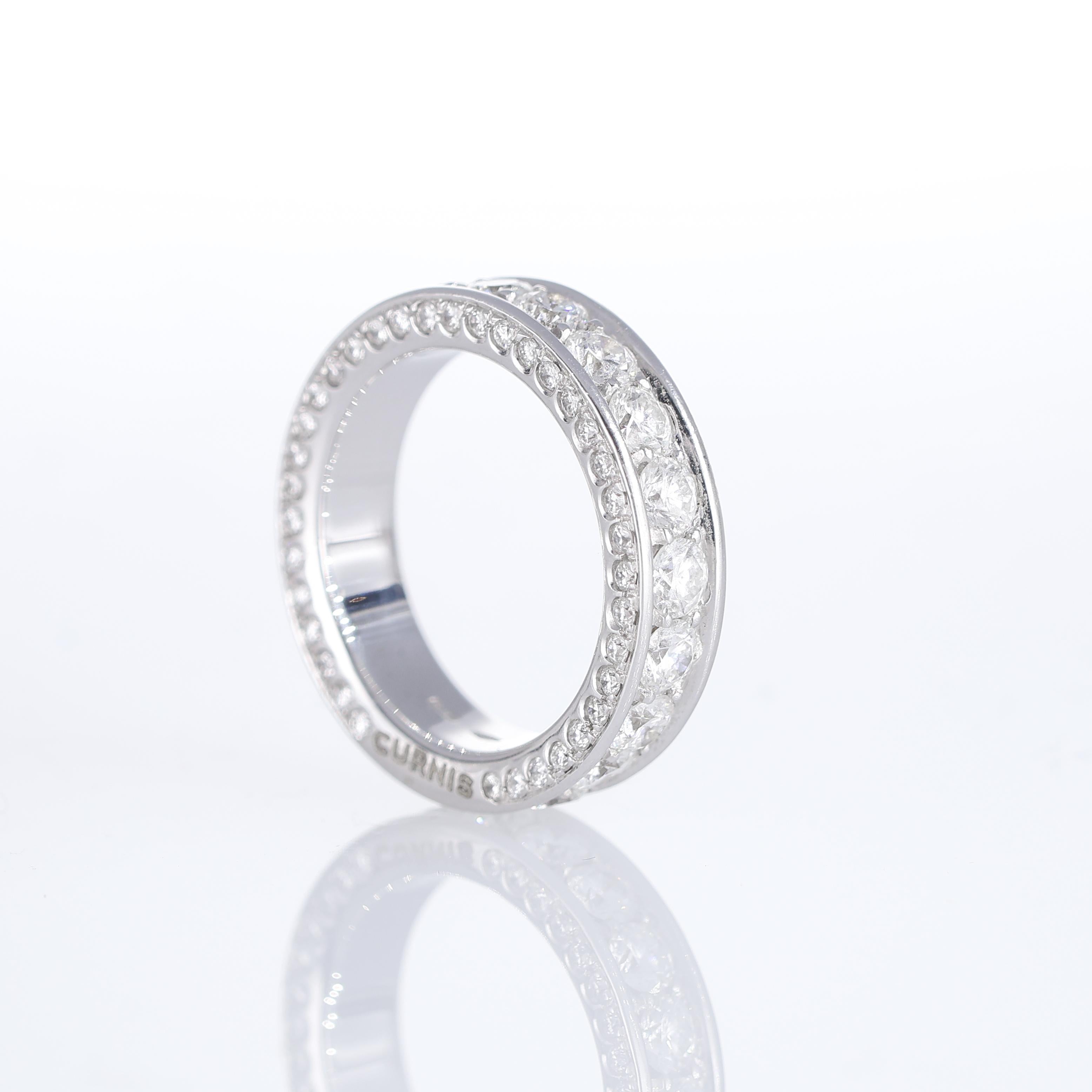 18K White Gold Ring with Natural Diamonds In New Condition For Sale In Bergamo, BG