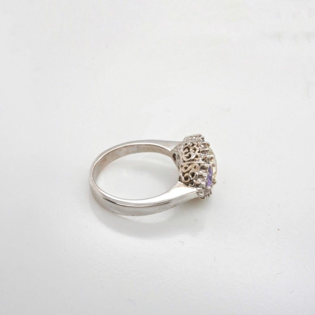 white gold white sapphire ring