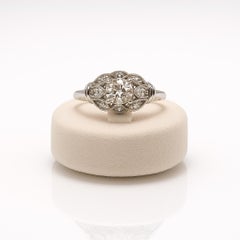 18k White Gold Ring With Old cut Diamond