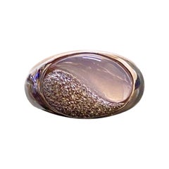 18K White Gold Rose Quartz Pave Diamond Yin Yang Mattioli Ring