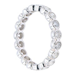 18 Karat White Gold Round Bezel Set Diamond Eternity Band
