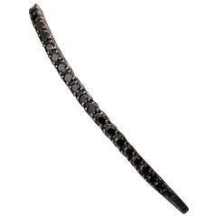 18K White Gold Round cut Black Diamond Tennis Bracelet