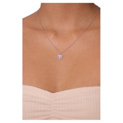 18k White Gold Round Diamond Cts 0.02 Necklace