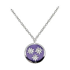 18k White Gold Round Diamond Cts 0.02 Necklace