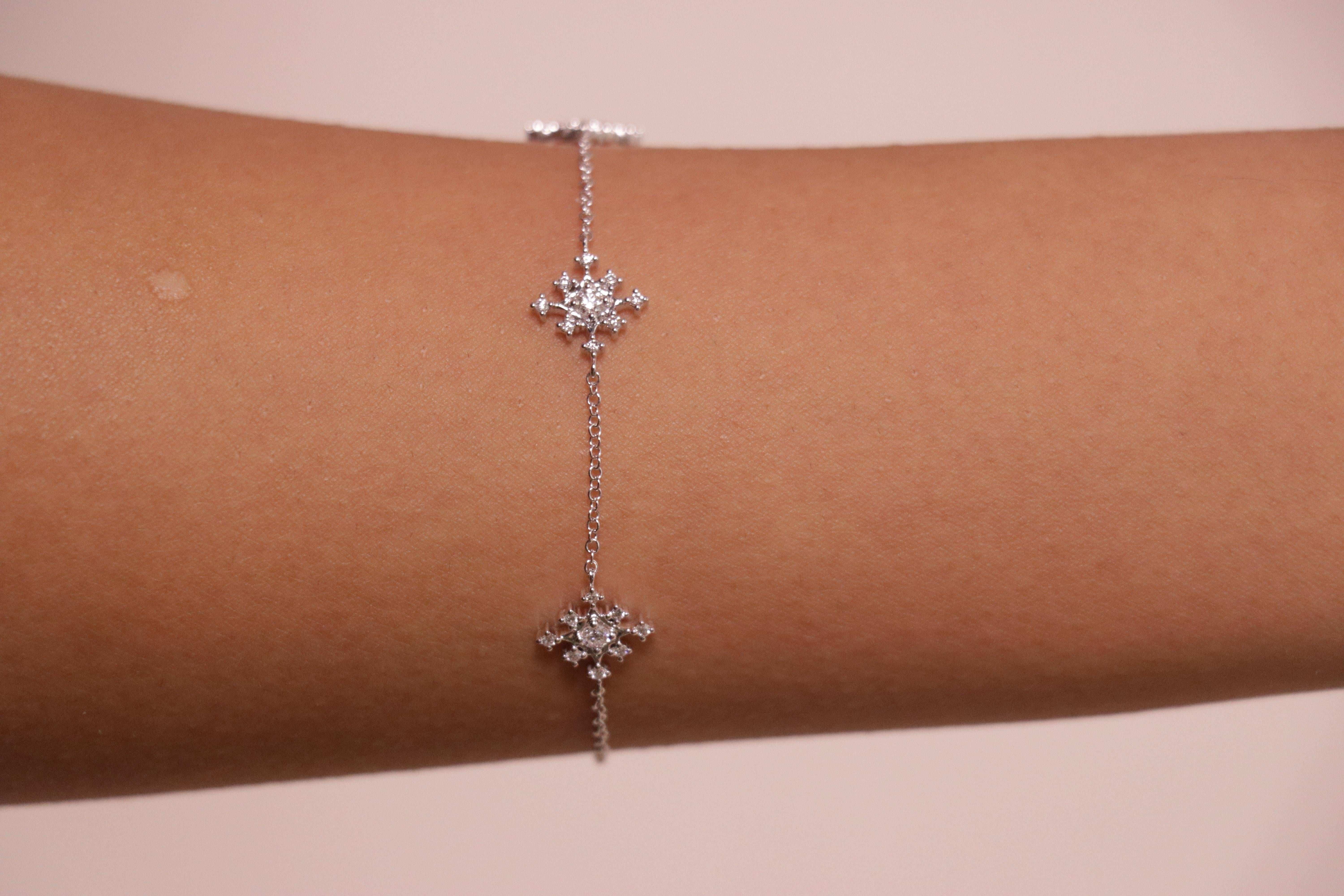 Bracelet en or blanc 18 carats avec diamants ronds de 0,29 carat en vente 4