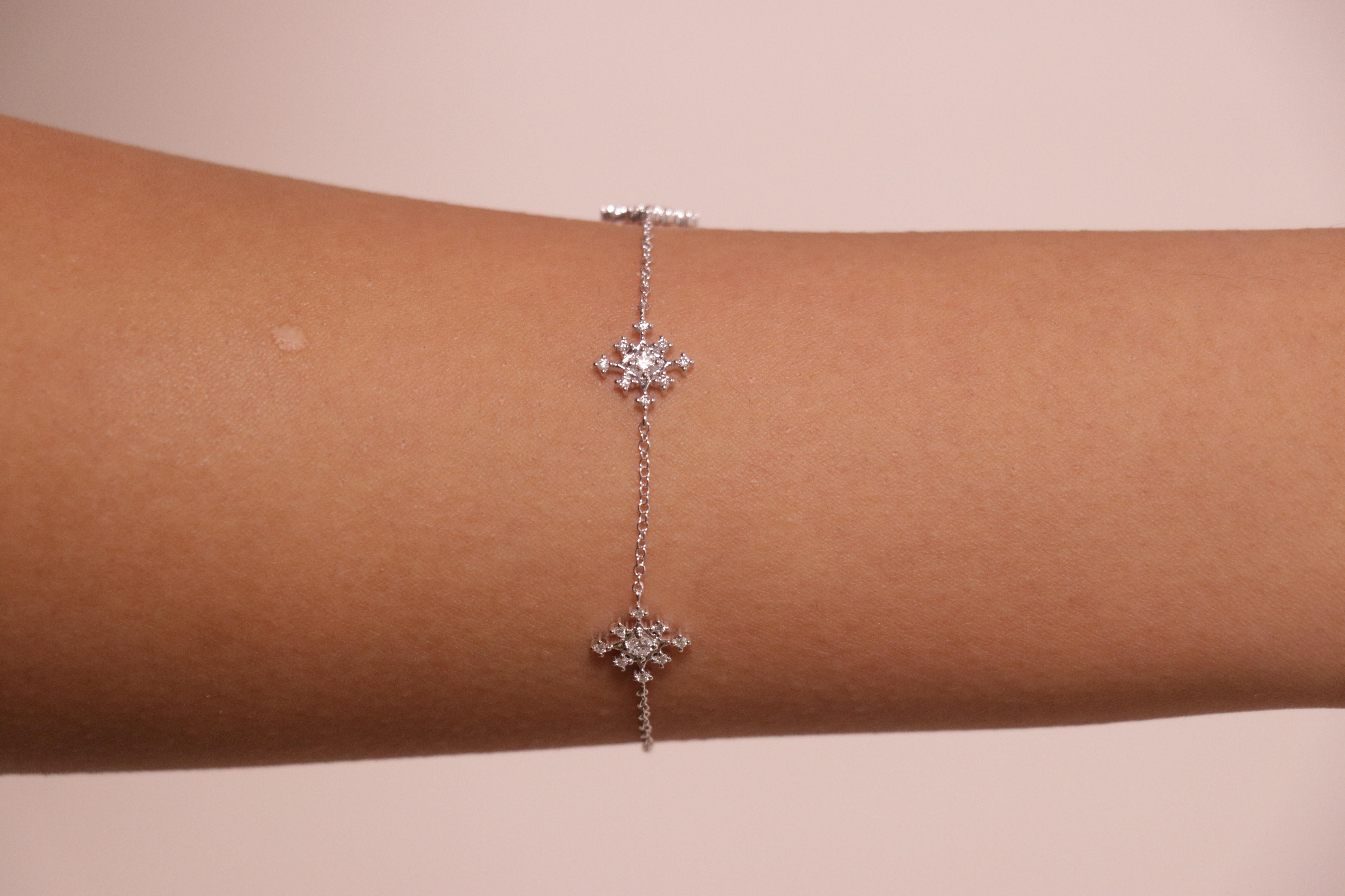 Bracelet en or blanc 18 carats avec diamants ronds de 0,29 carat en vente 5