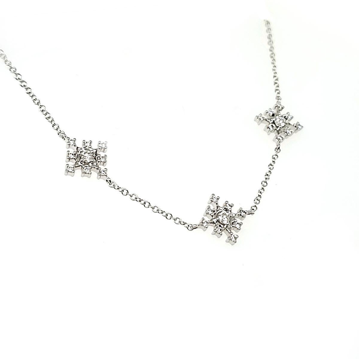 Contemporary 18k White Gold Round Diamond Cts 0.29 Bracelet For Sale