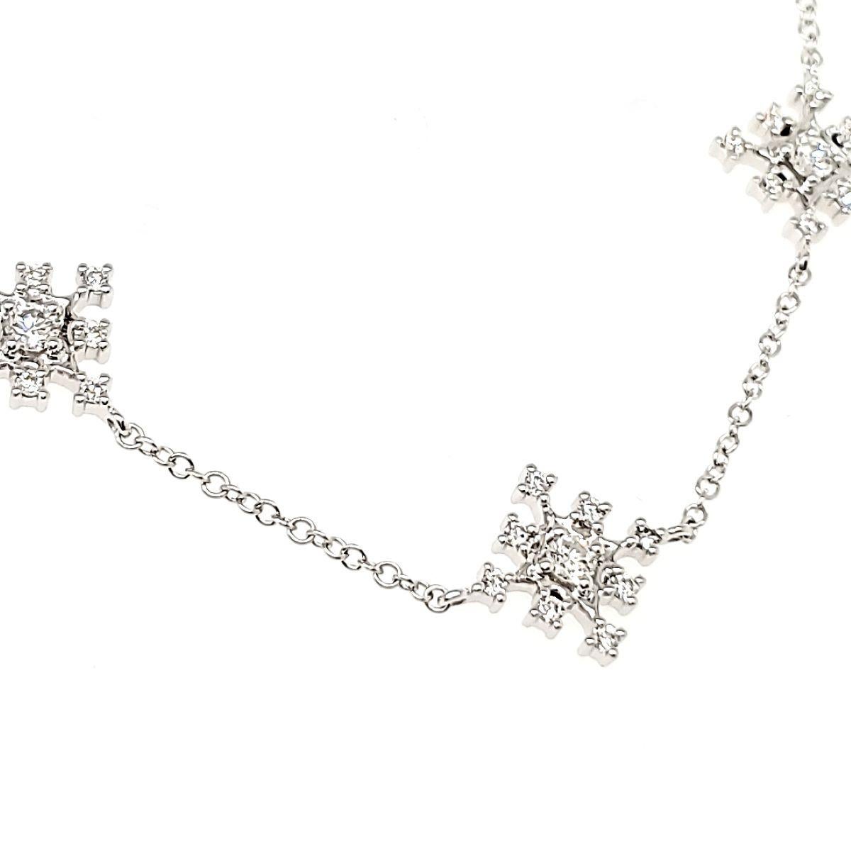 18k White Gold Round Diamond Cts 0.29 Bracelet In New Condition For Sale In Hong Kong, HK