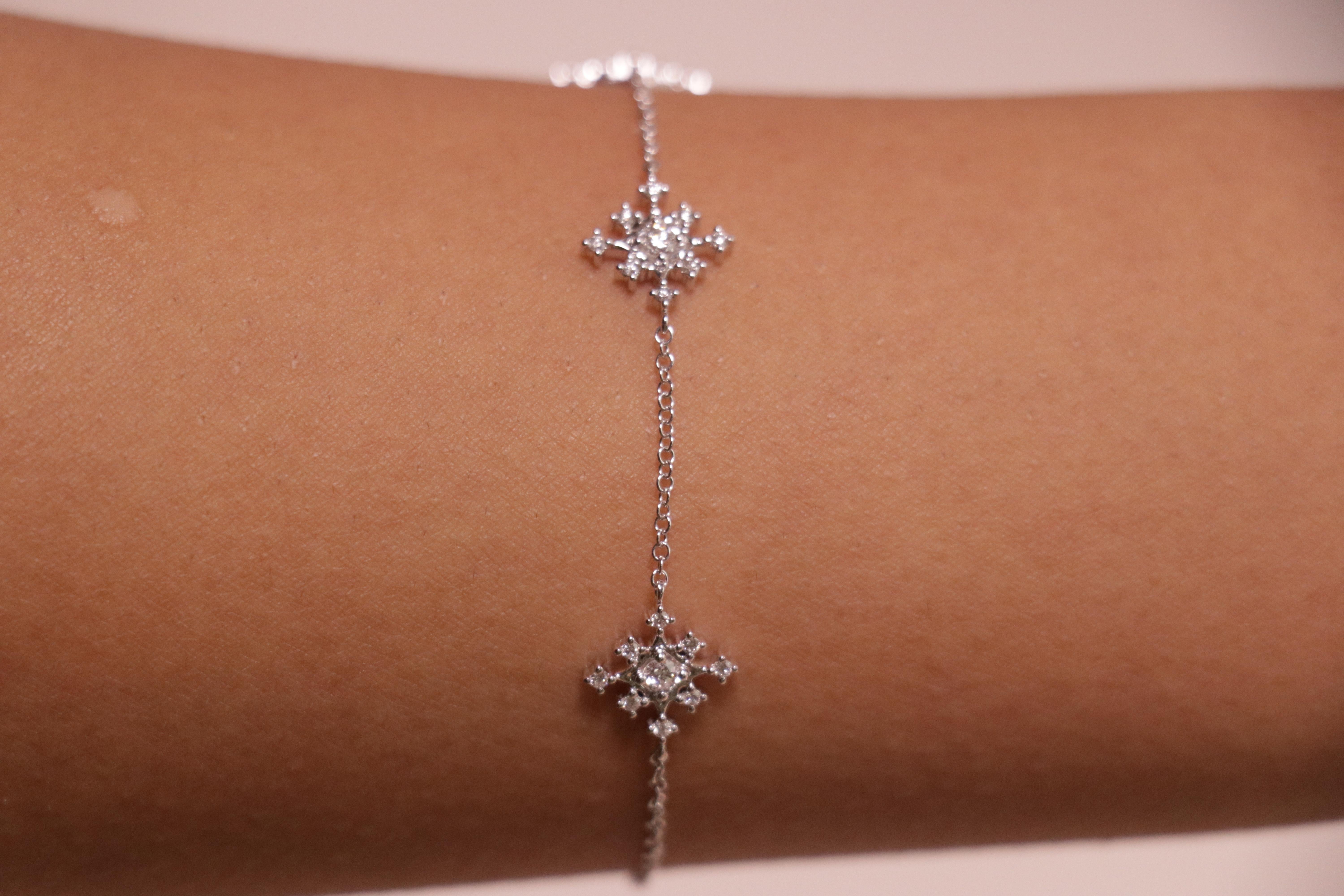 Bracelet en or blanc 18 carats avec diamants ronds de 0,29 carat en vente 3