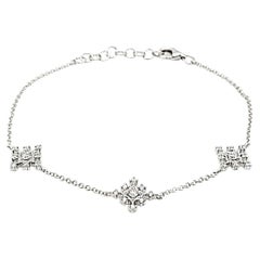 18k White Gold Round Diamond Cts 0.29 Bracelet