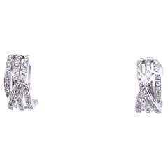 18k White Gold Round Diamond Cts 0.38 Earrings