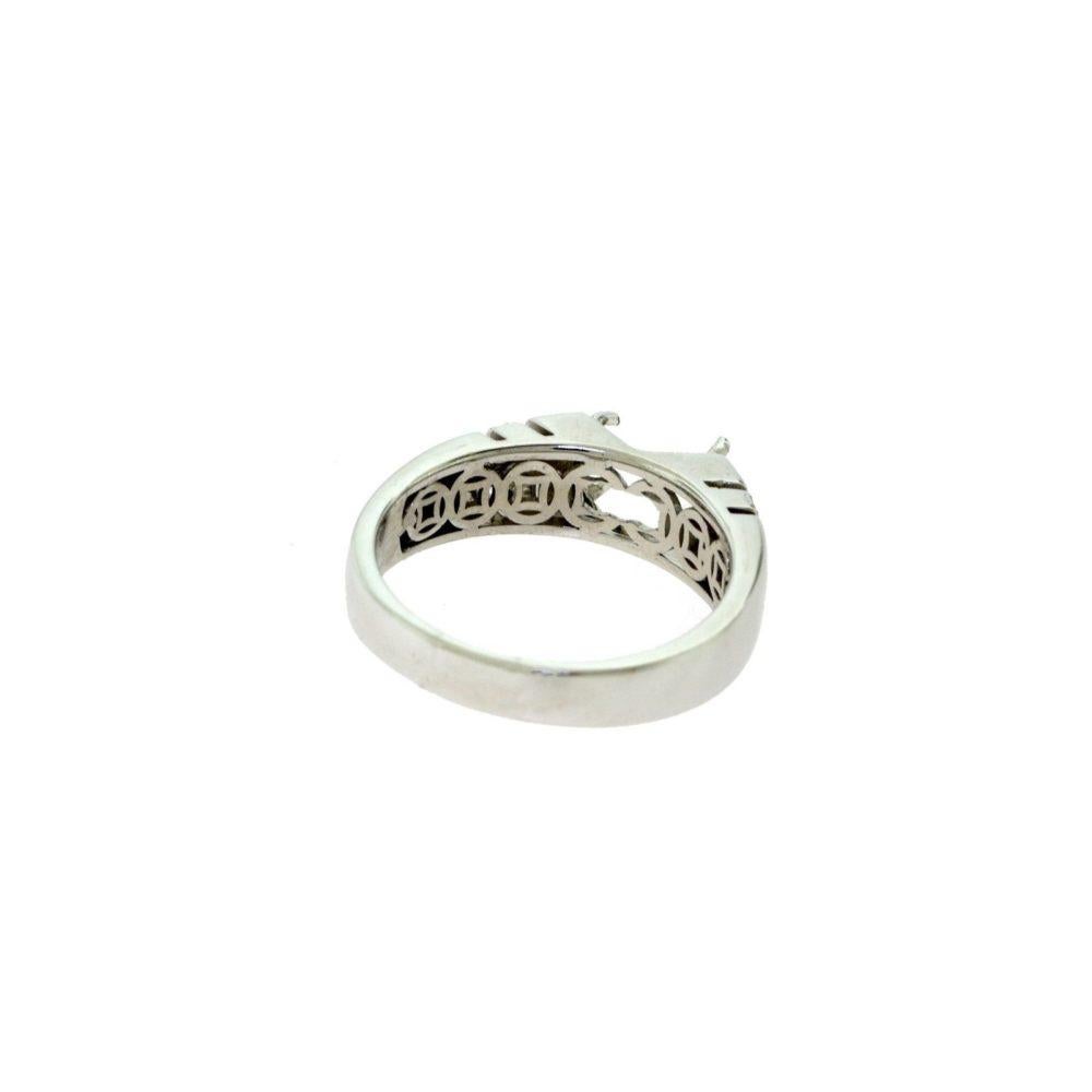 18 Karat White Gold Round Diamond Side Accent Diamond Ring Setting 1