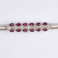 Armband aus 18 Karat Weißgold mit Rubin und Diamanten