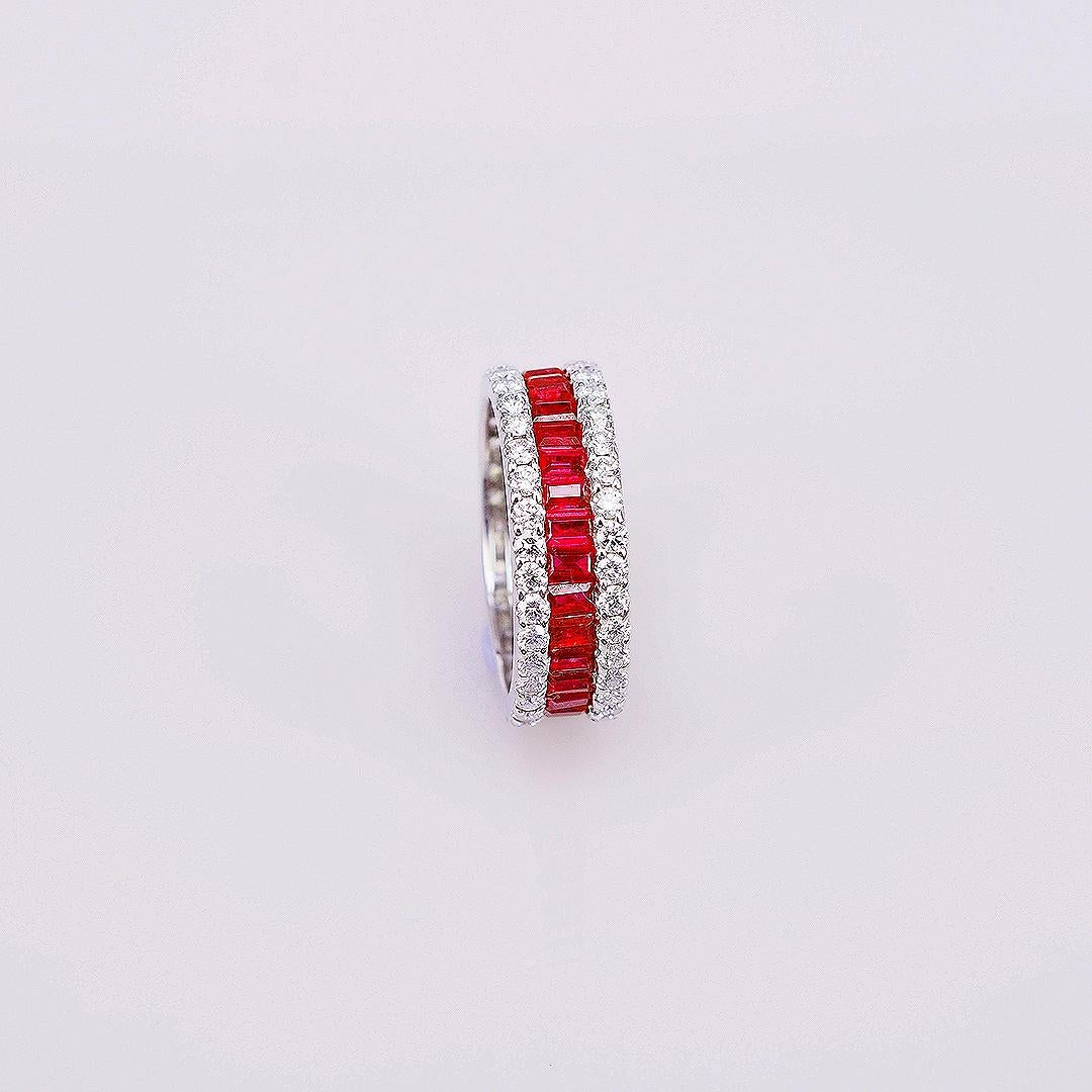 We come back for many customers request for the smaller size of the Eternity ring .This ring can't cut the size but we can make by order with your size perfectly.Eternity Ruby Ring use the top quality Ruby which make in invisible setting.It is a