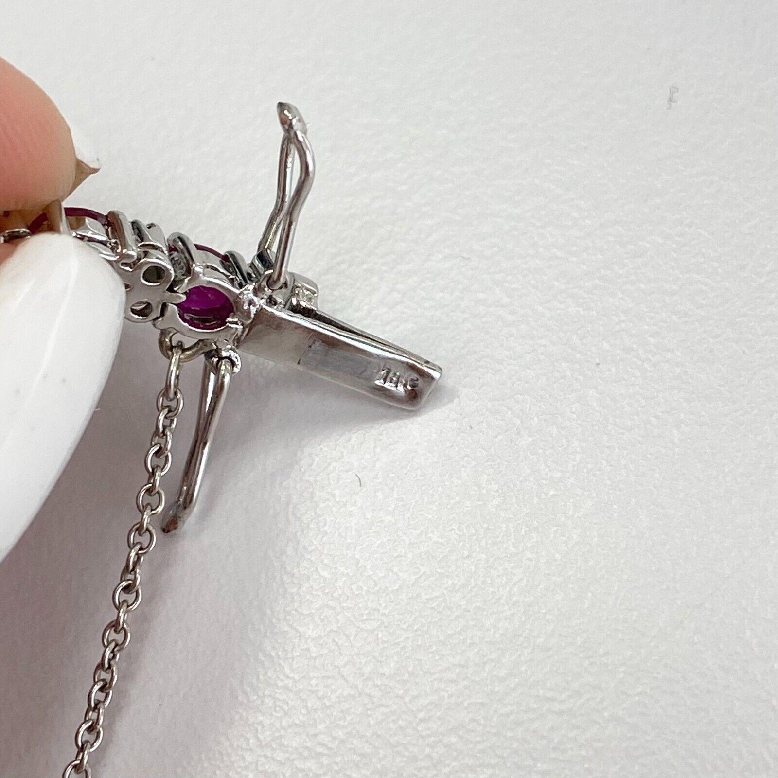 18 Karat Weißgold Rubin- und Diamant-Armband „Tennis“ Damen