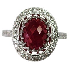 *Cupid Approved: 50% Off!* 8k White Gold Ruby Cts 2.74 Diamond Engagement Ring
