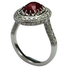 18k White Gold Ruby Cts 2.74 Diamond Engagement Ring