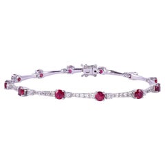 Bracciale in oro bianco 18K con rubini e diamanti