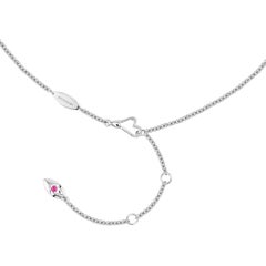 18K White Gold Ruby Diamond Floral Necklace by MOISEIKIN Patented Technology